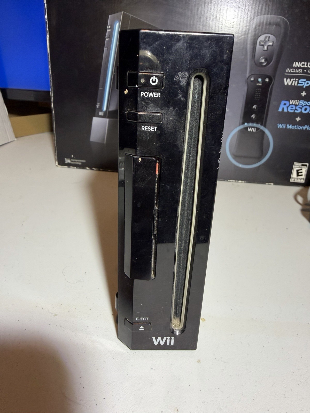 Nintendo WII RVL-001 Black Open Box No Manual – 8 Games Tested