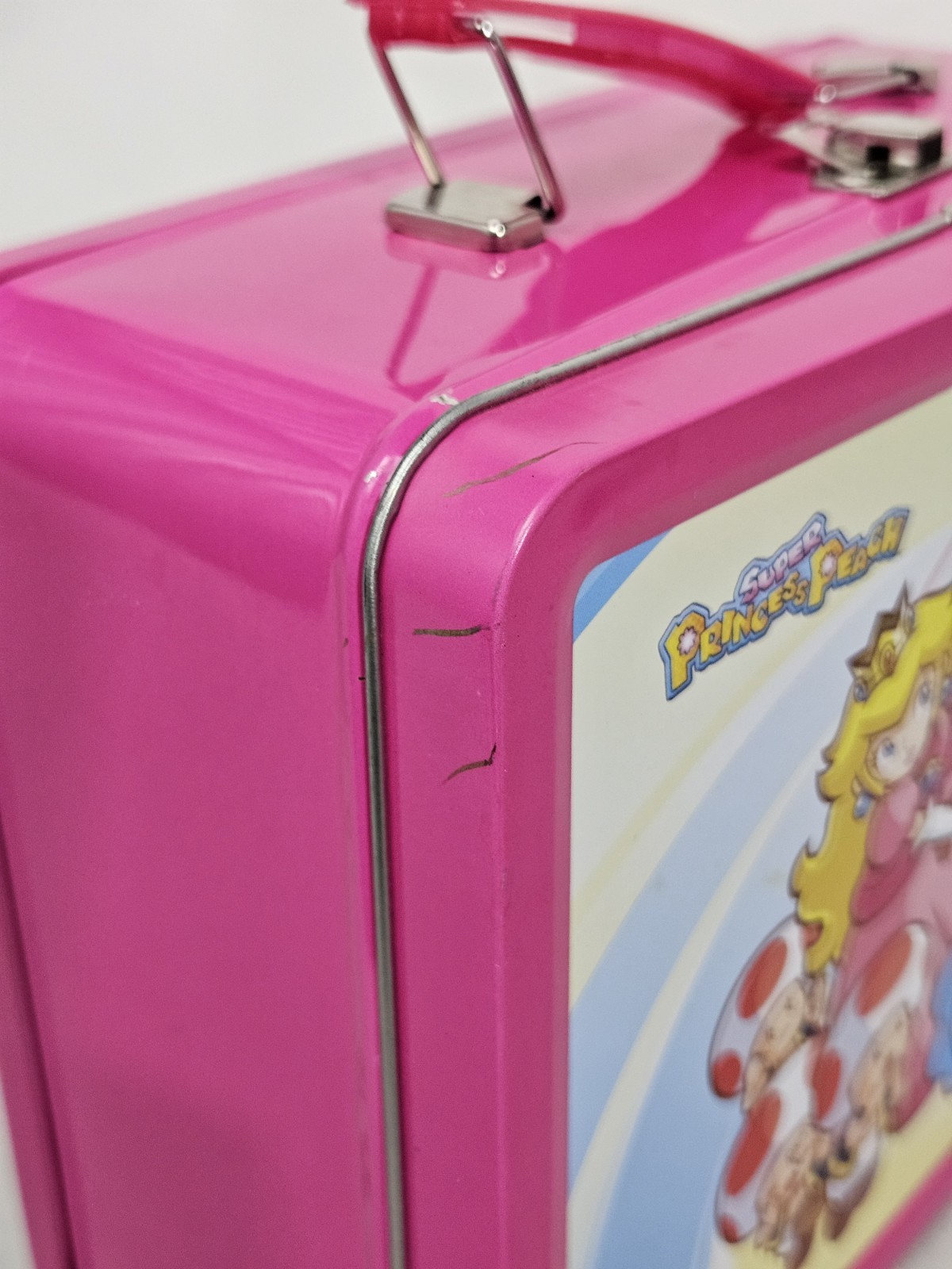 NEW Nintendo Super Princess Peach Metal lunch Box LunchBox Pink Mario