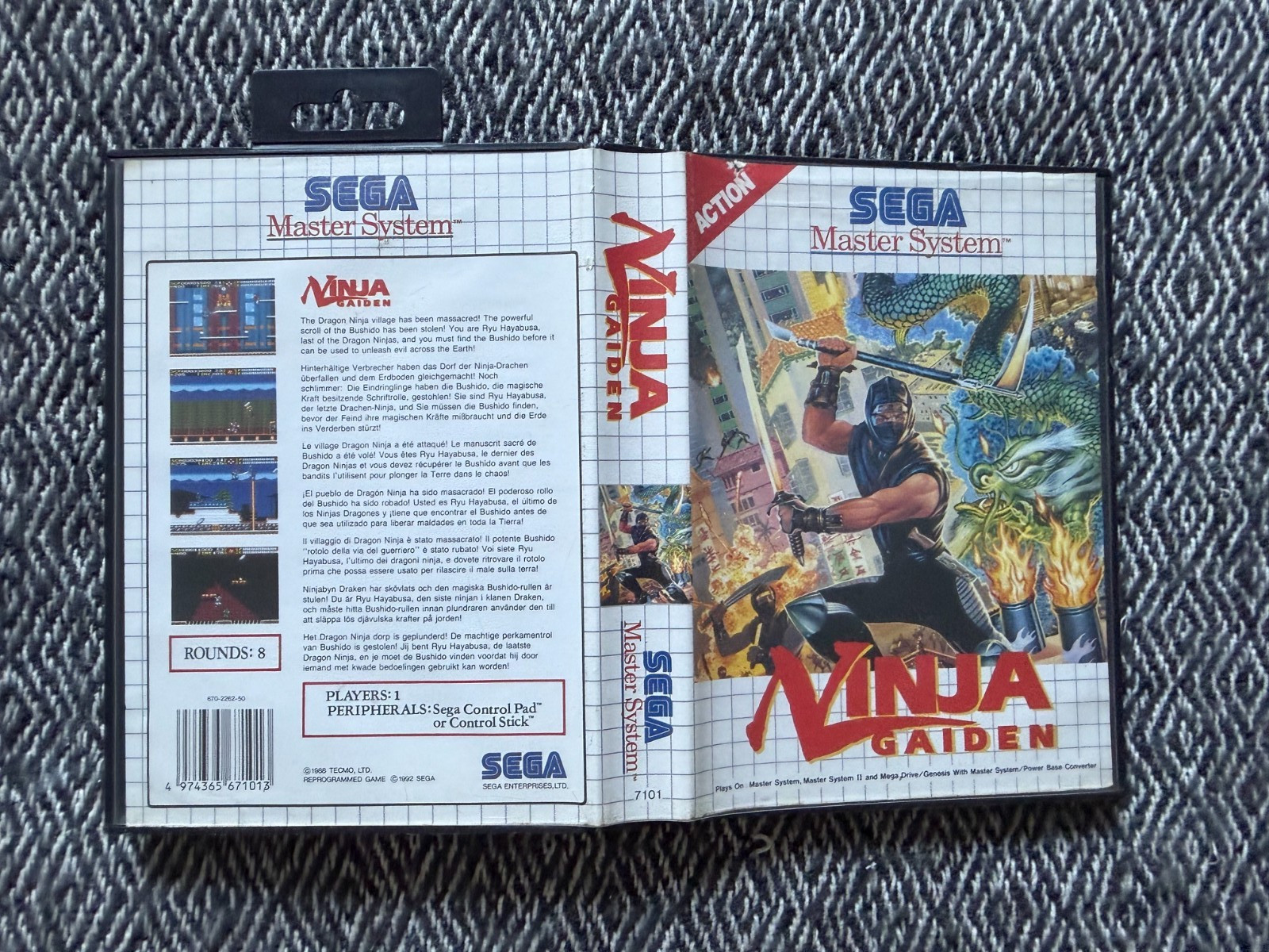 Master System NINJA GAIDEN Authentic Sega Cart PAL REGION FREE *Works in US*