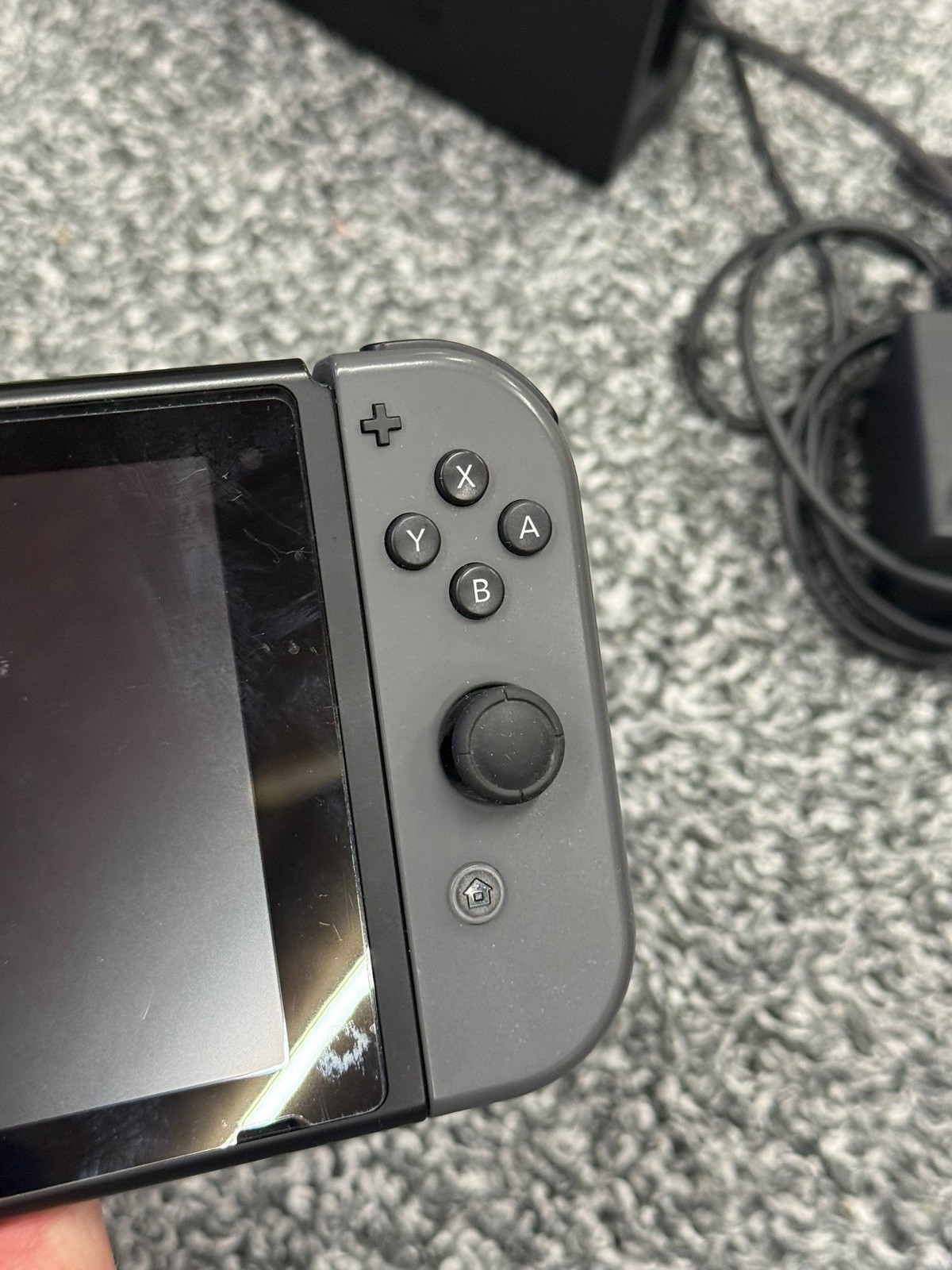 Nintendo Switch 1 Handheld System Black/Grey w/Accessories Joycons Tested Works