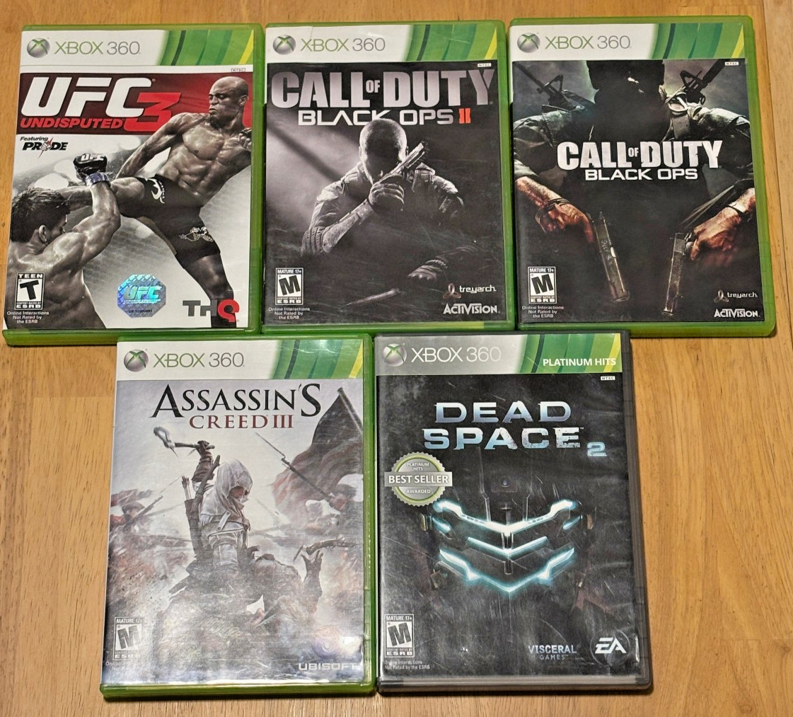 Xbox 360 Mixed Action & Sports Game Lot (5 Titles Total) – Pre-Owned