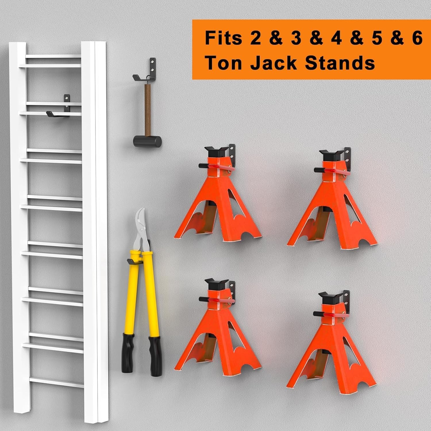 Garage Wall Mount Organizer Hooks Heavy Duty Jack Stand Storage Shelves