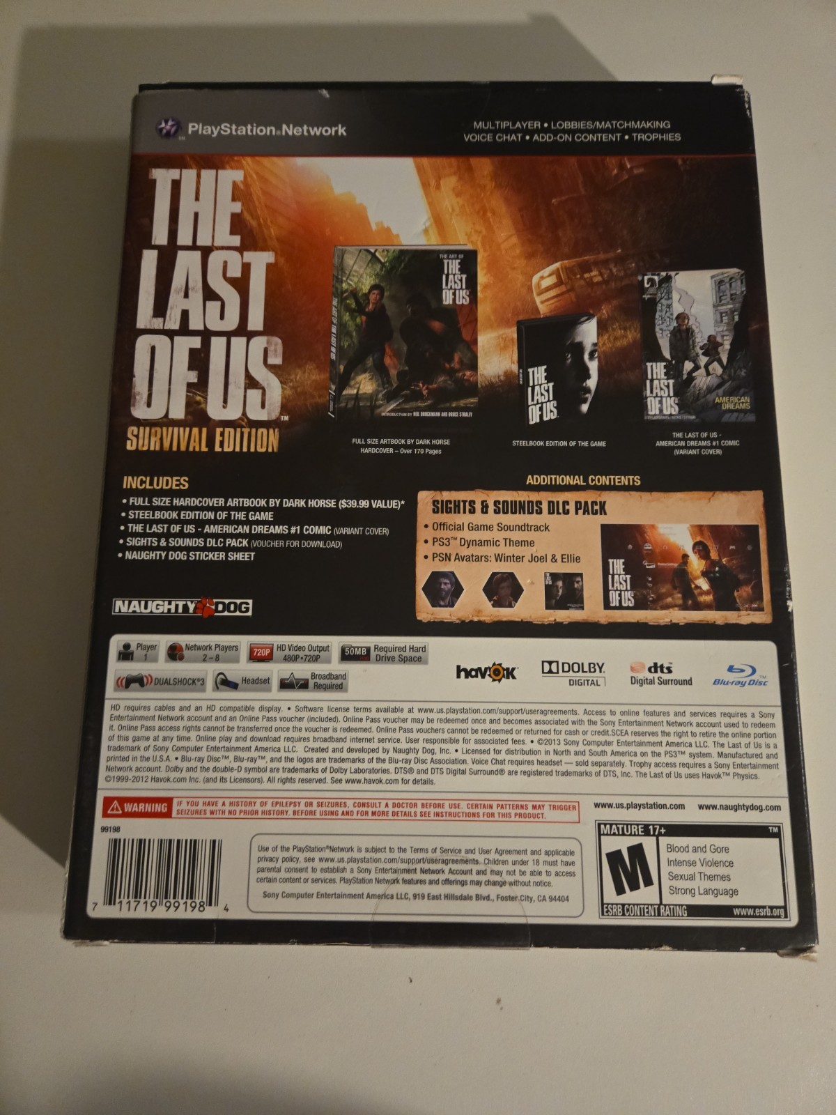 The Last of Us Survivor Edition Comic Book And Box Only No Game Or Steel Book