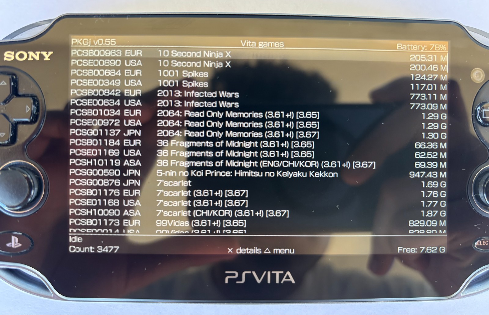 SONY PLAYSTATION VITA OLED PCH-1000/1100 FIRMWARE 3.65 128GB – SHIP IN 1-DAY