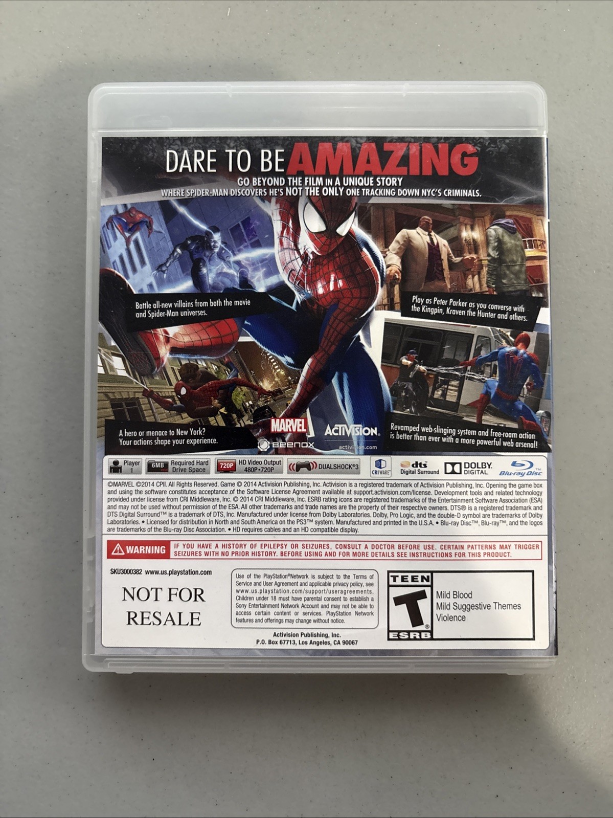 The Amazing Spider-Man 2 (SONY PlayStation 3 PS3, 2014) – Tested