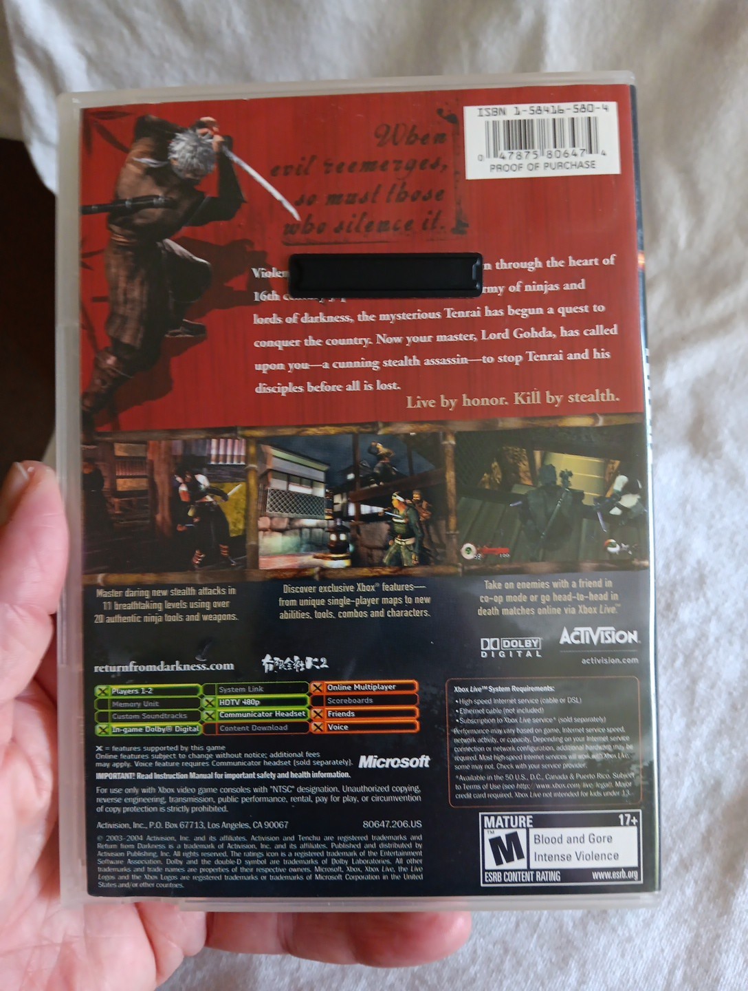 Tenchu: Return From Darkness (Microsoft Xbox 2004) Ships Free