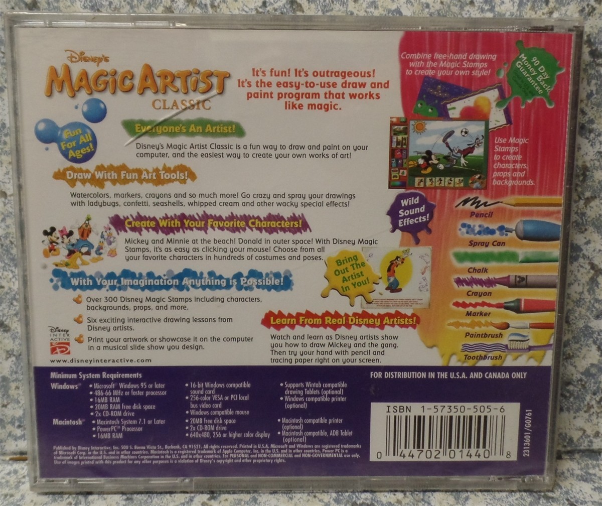 Video Game PC Disney’s Magic Artist Classic NEW SEALED