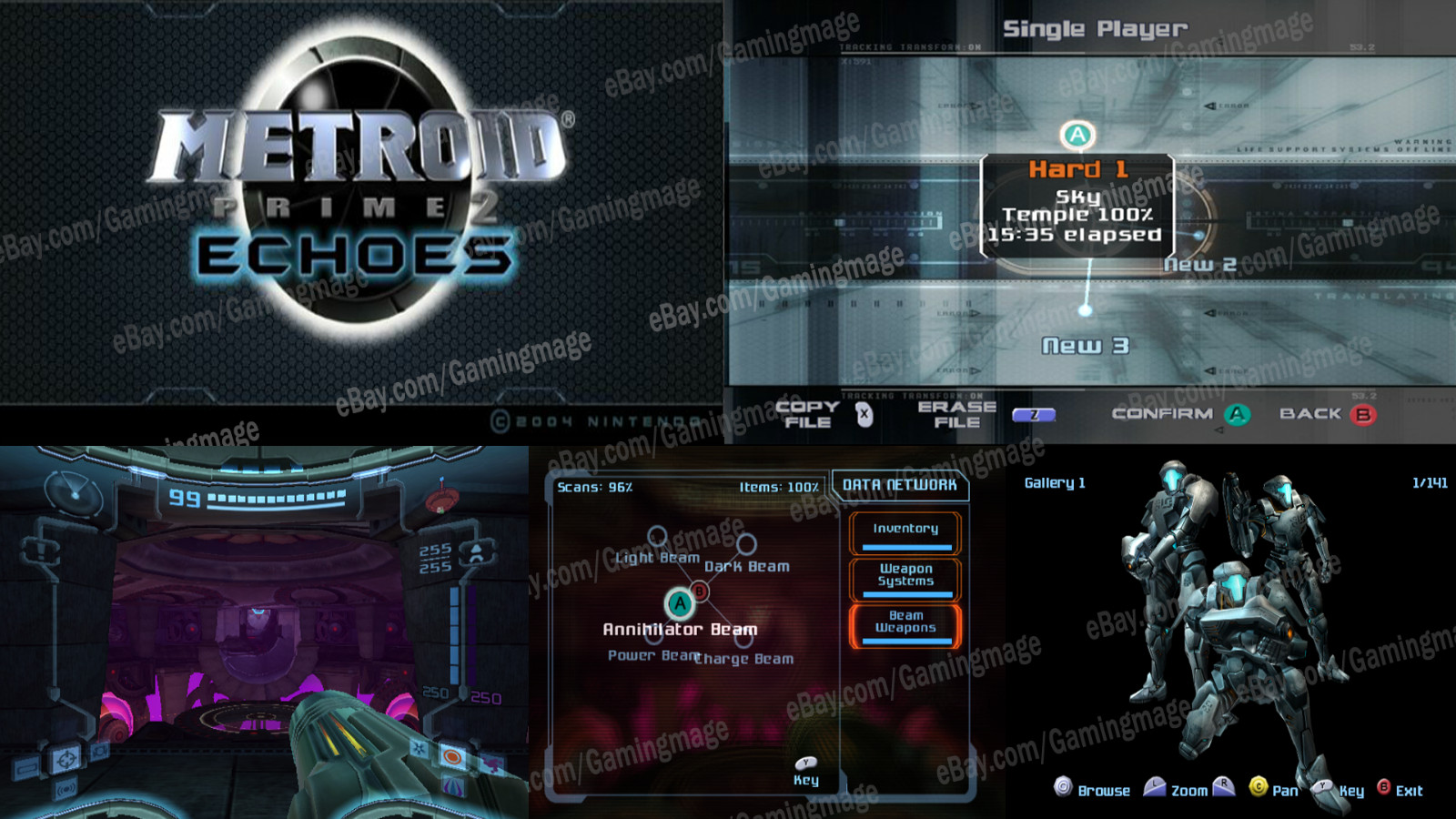 Metriod Prime Echoes & Metriod Prime 100% Ṥave Gamecube Memory Card! (NO GAME)