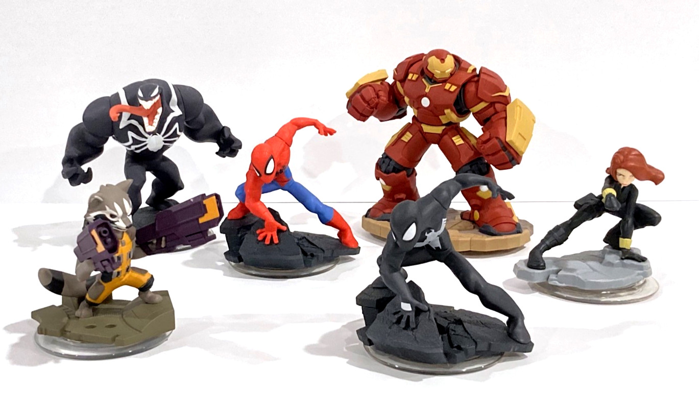 Disney Infinity Marvel 2.0 3.0 Symbiote Spiderman Venom + More 6 Figure Lot