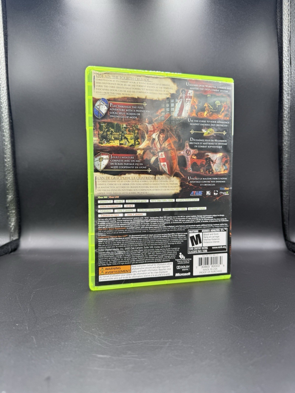 ATLUS The Cursed Crusade Xbox 360 Action & Adventure M Manual Included CIB