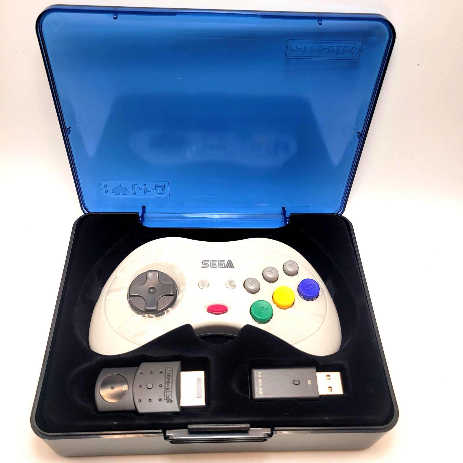 Retro-Bit 2.4GHz V2 Wireless Controller 8-Button Sega Saturn, Genesis Mini White