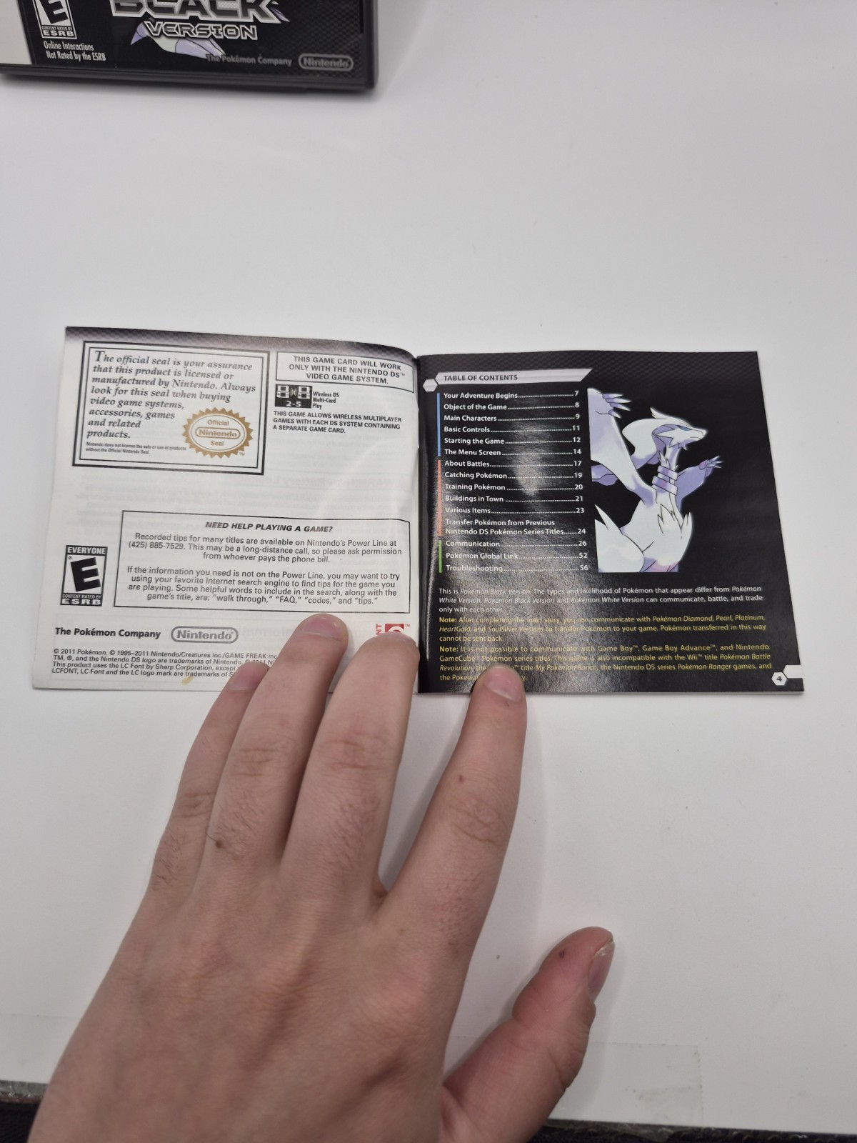 Pokemon: Black Version Authentic (Nintendo DS 2011) CIB Tested Authentic Insert