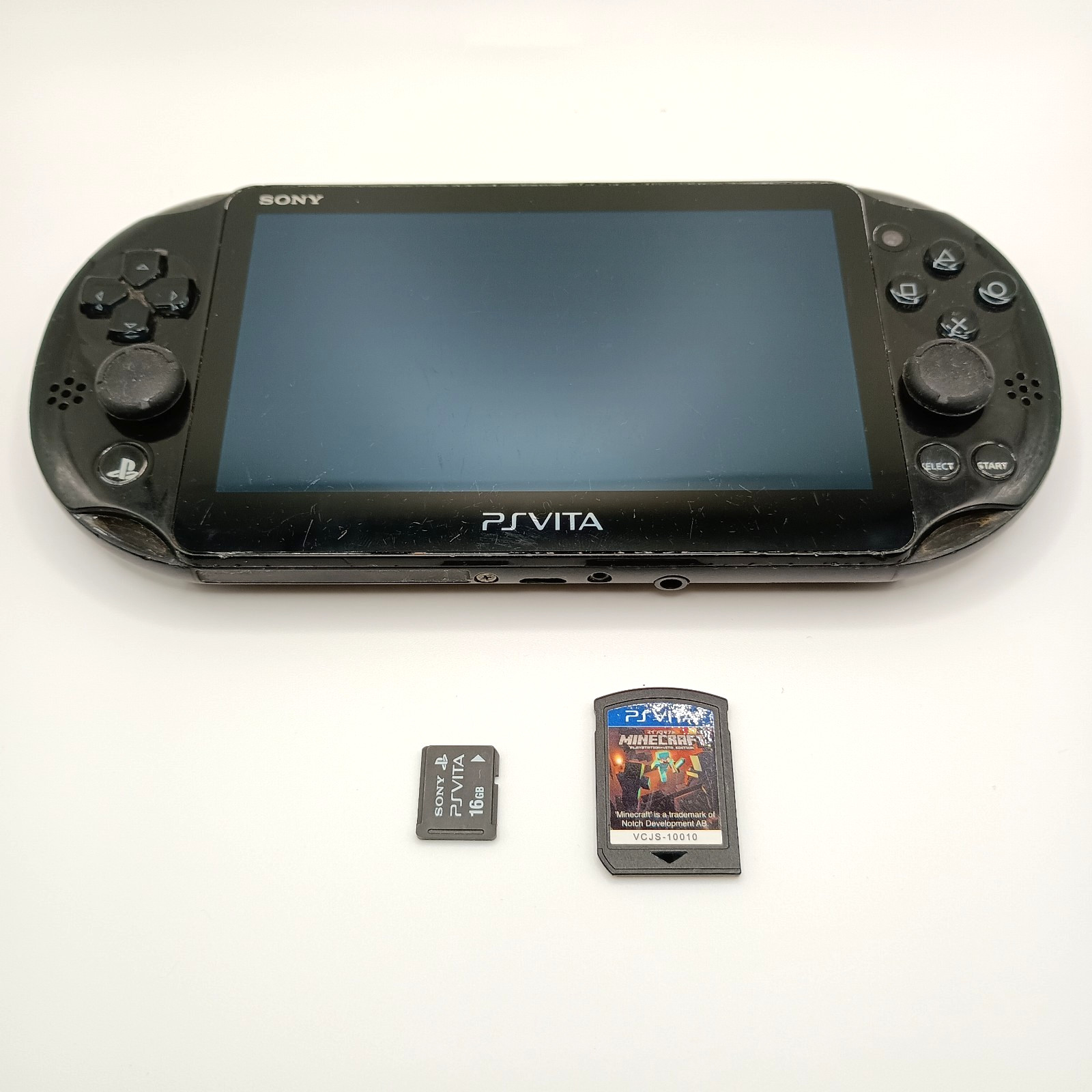 Sony PS Vita Black PCH-2000 Tested Working + Original 16GB Memory Card Minecraft