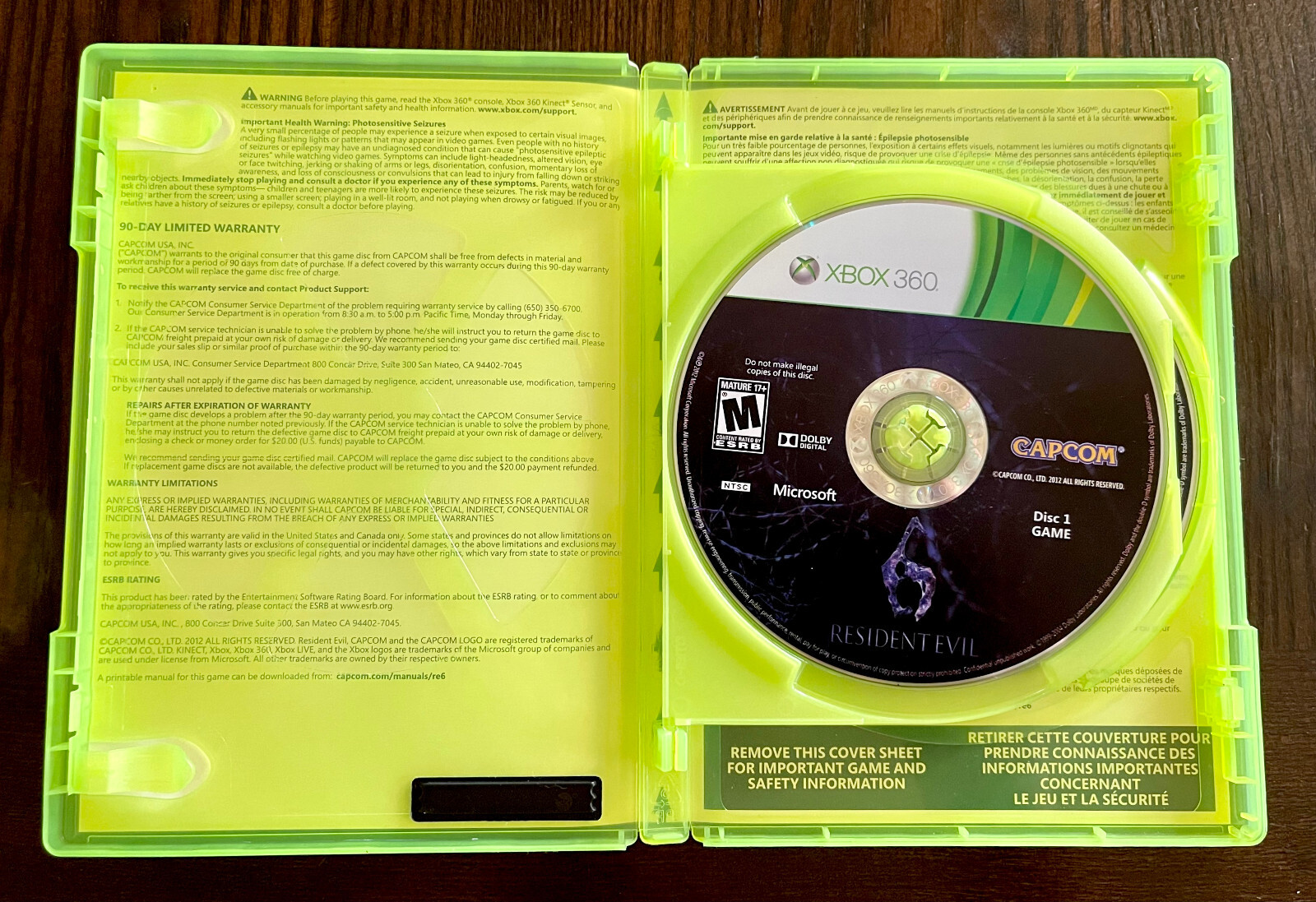 Resident Evil 6 (Xbox 360) Capcom 1st Release Edition (U.S) 2 Disc Set EXCELLENT