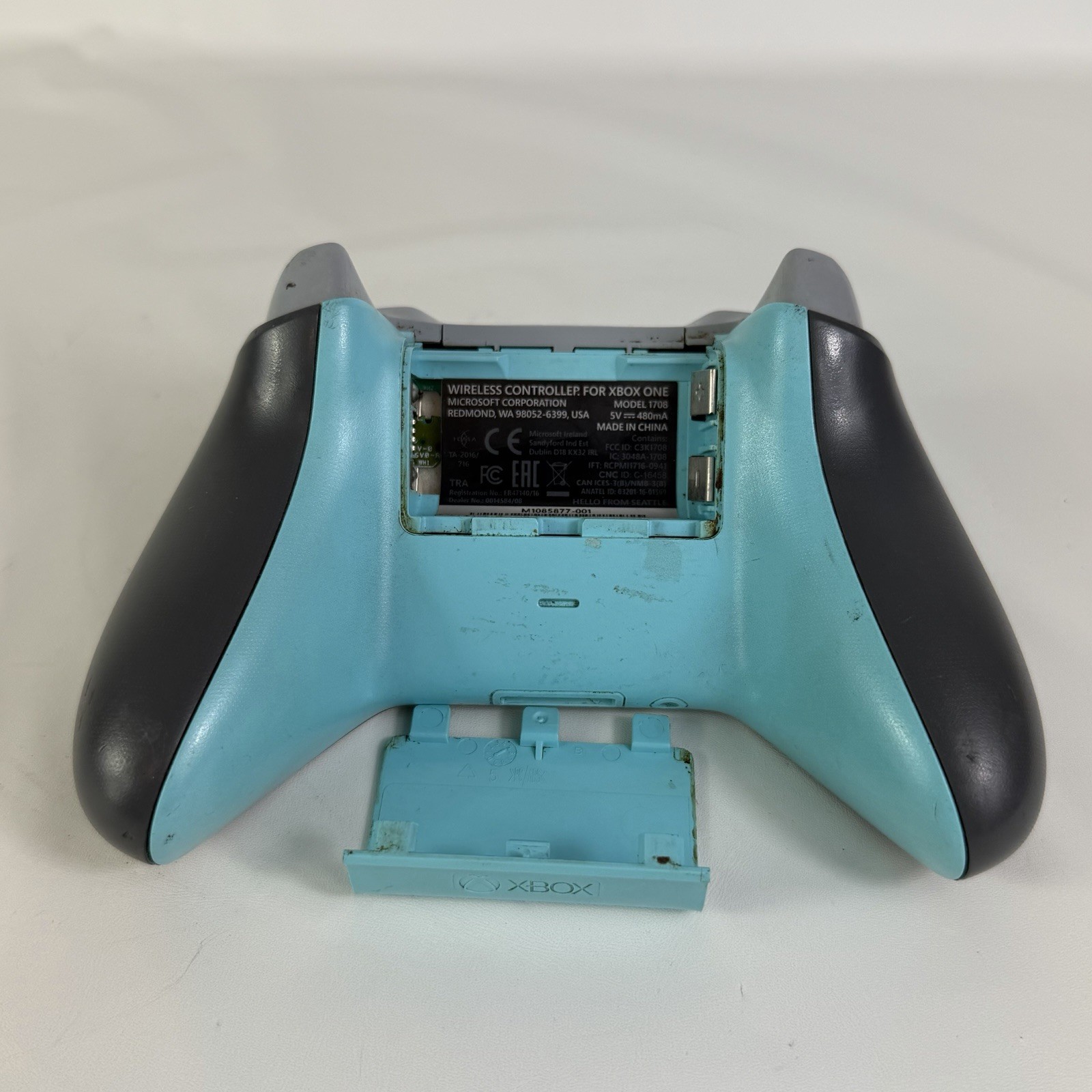 Microsoft Xbox One Wireless Controller Model 1708 Gray Light Blue