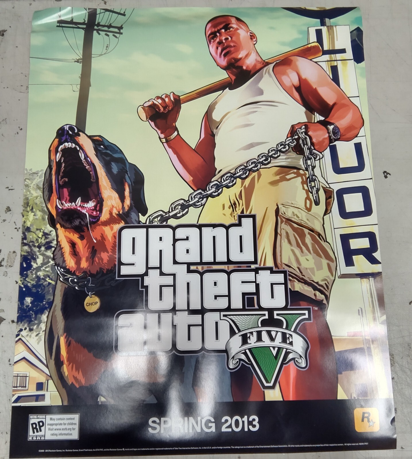 Grand Theft Auto 5 GTA V Official Promotional Poster Spring 2013 28″x22″ (DMG)