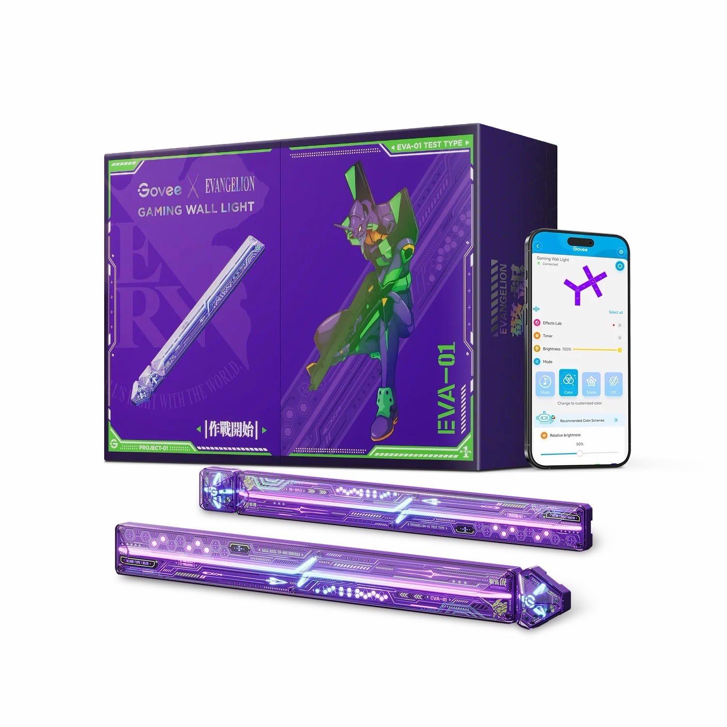Govee x Evangelion Gaming Wall Light RGBIC Light Bars – New sealed