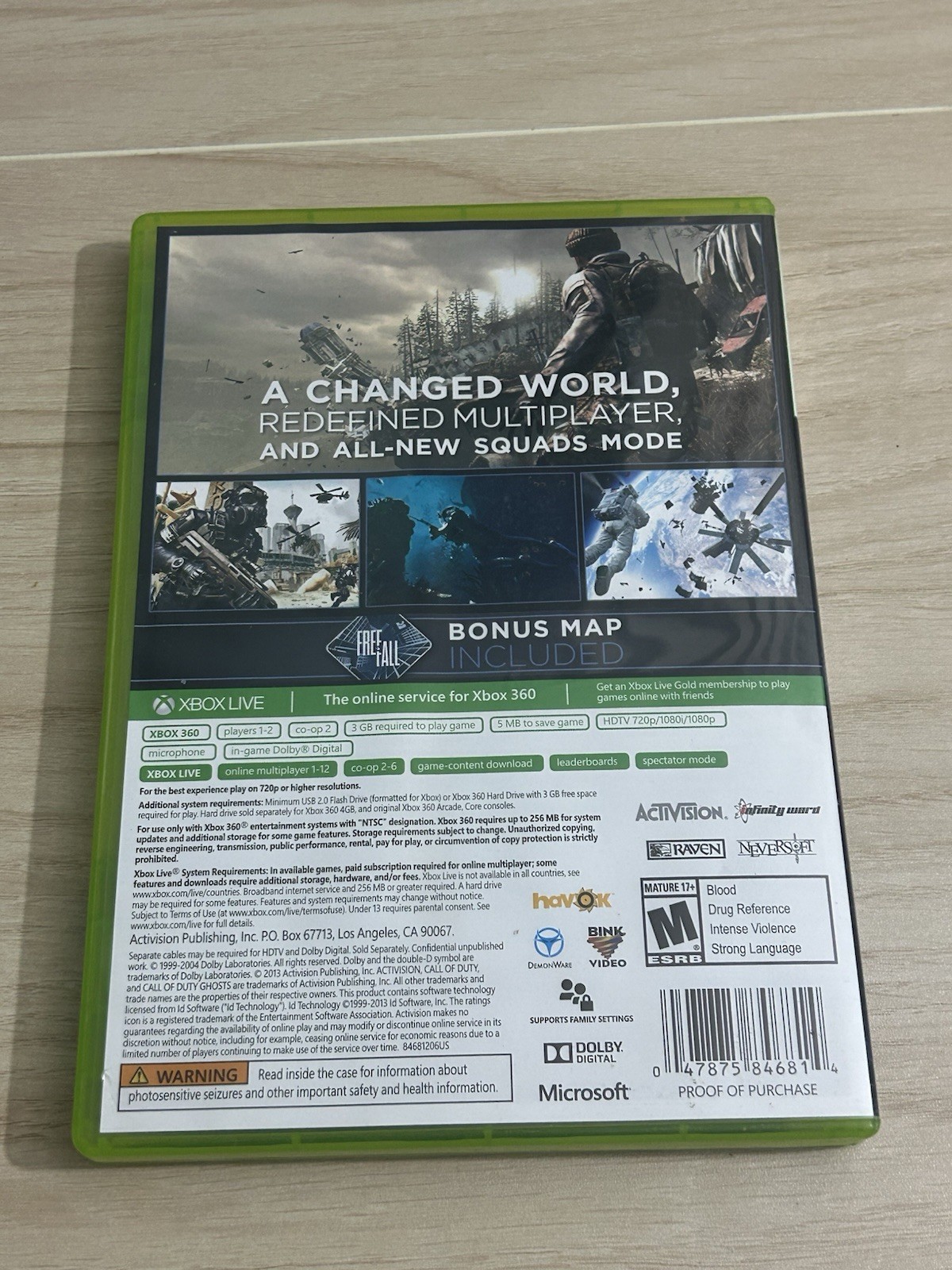 Call of Duty: Ghosts (Xbox 360, 2013) Complete w/ Manual – Tested Working