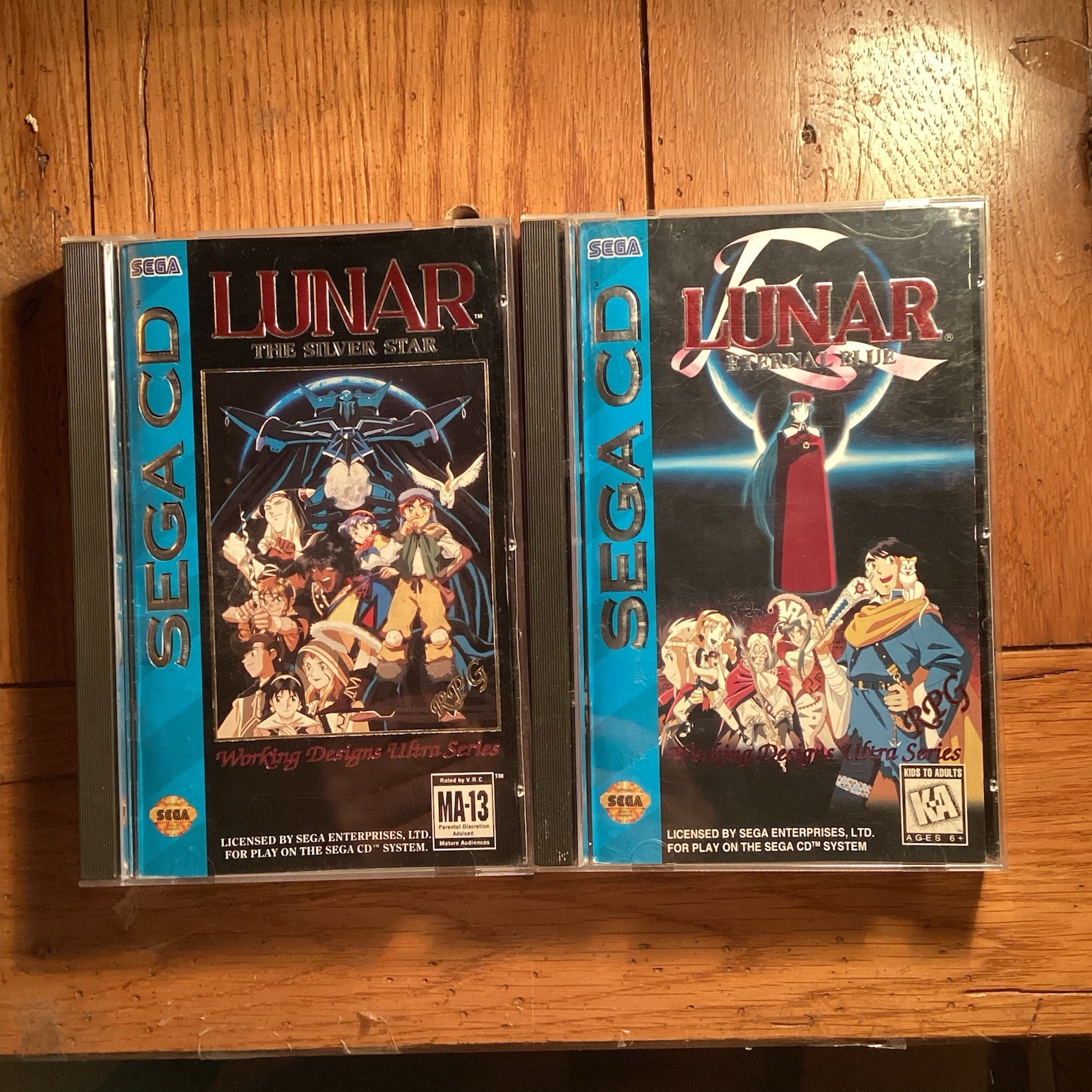 Lunar: Eternal Blue & Lunar Silver Star, 2 Game Sega CD RPG Lot, CIB Complete