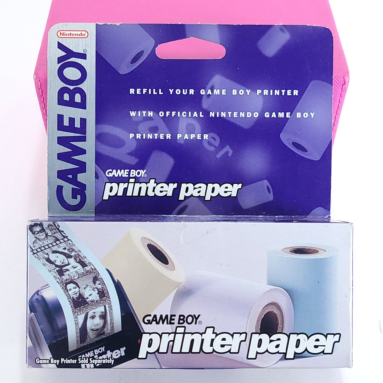 Game Boy Printer Paper 2 Boxes 4 Sealed Rolls (2 White + 2 Yellow) Missing Blue