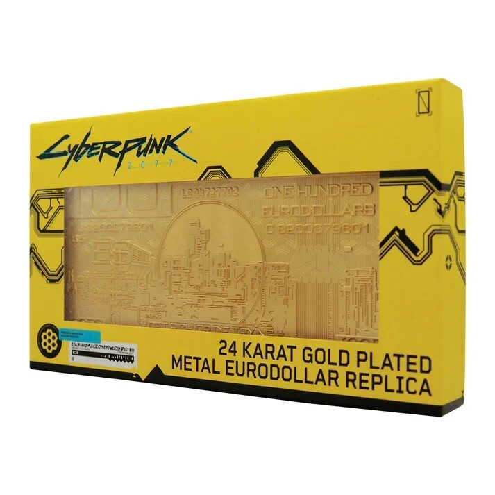 Cyberpunk 2077 Metal EuroDollar Replica | 24k Gold-Plated Limited Edition NEW