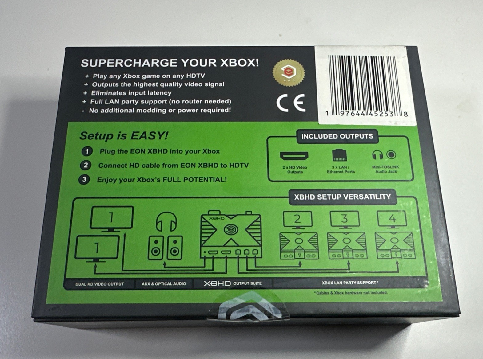 EON Original Xbox HD HDMI Adapter + LAN Hub Adapter Plug and Play Video Enhancer