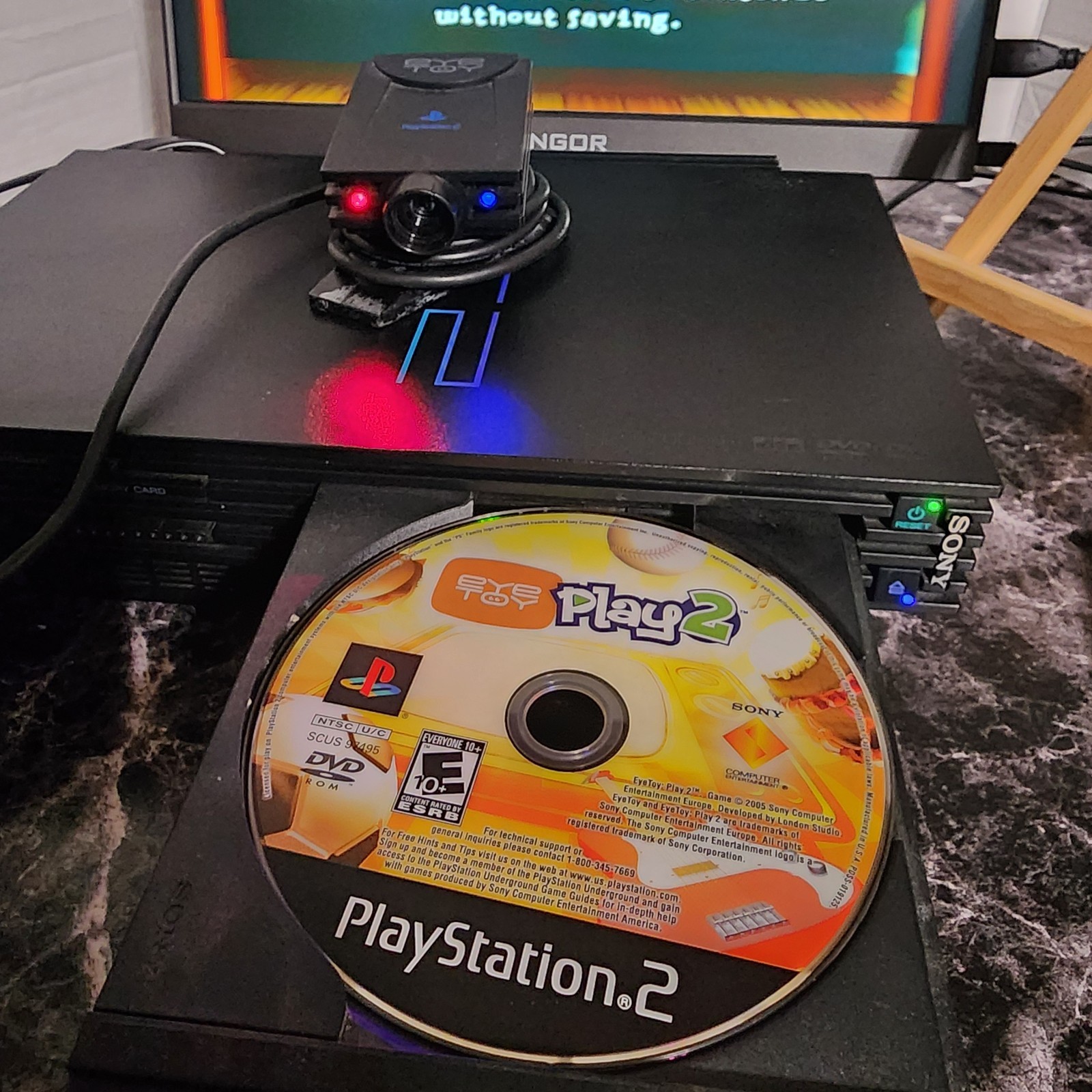 Sony PlayStation 2 PS2 Fat SCPH-39001/N Network Adapter OKAMI + 10 Games