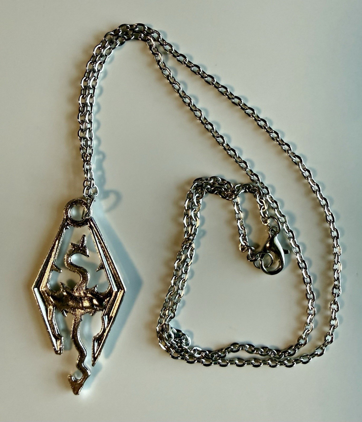 SKYRIM (The Elder Scrolls IV Oblivion) Stainless Metal Pendant With Chain & Ring