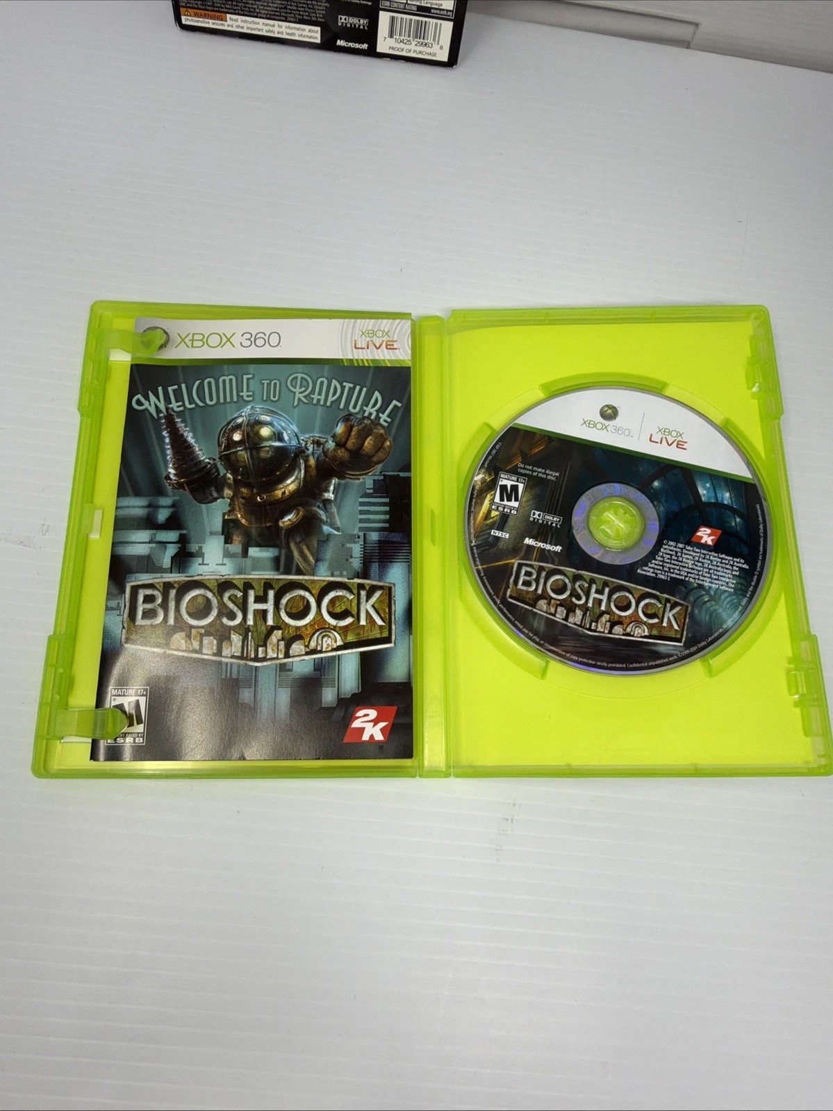 BioShock (Microsoft Xbox 360, 2007) Complete w/ Manual – Slip Cover Tested CIB