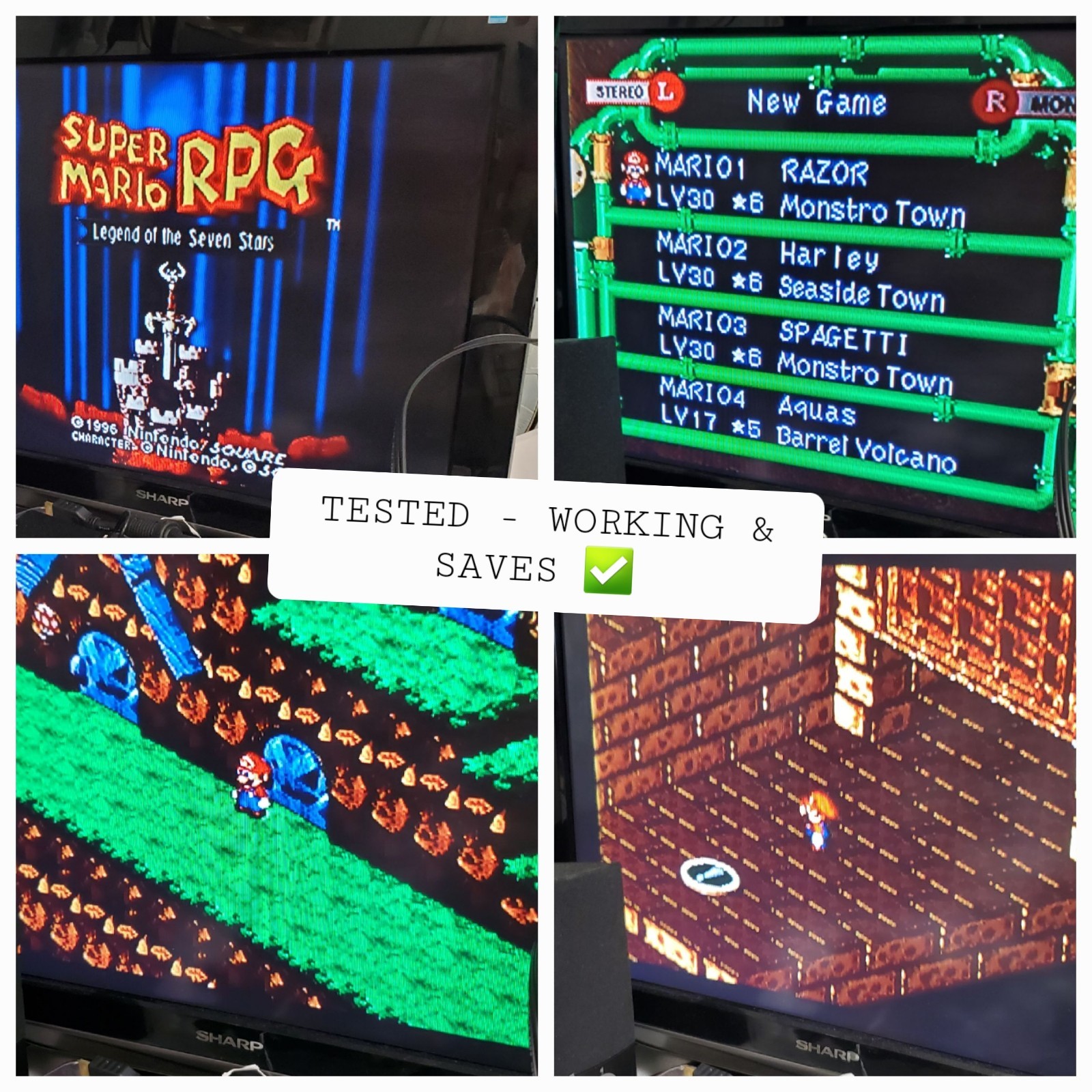 Super Mario RPG Legend Of The Seven Stars ⭐️ AUTHENTIC Cartridge w Cover TESTED✅