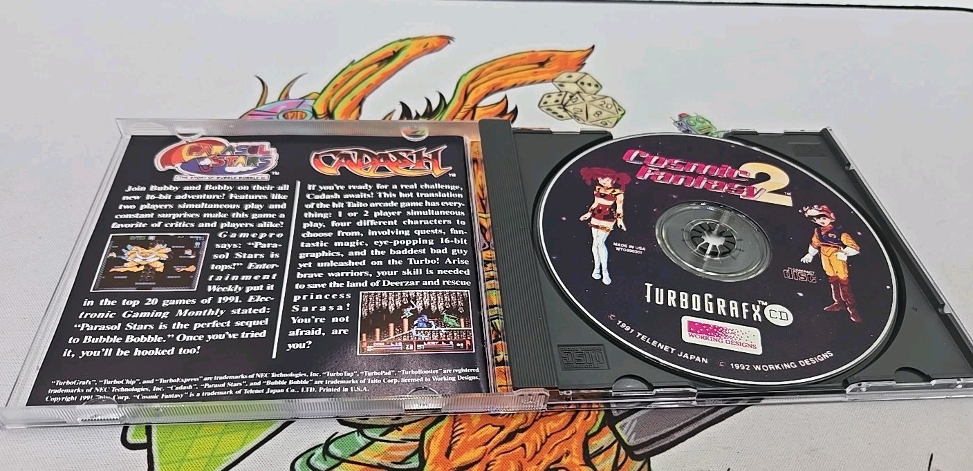 Cosmic Fantasy 2 – TurboGrafx 16 CD – Complete CIB- Tested – Authentic