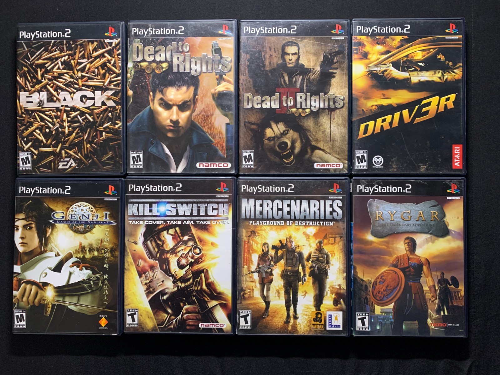 PlayStation 2 PS2 Lot 8 Games Dead to Rights Rygar Genji Black Driver 3 All CIB