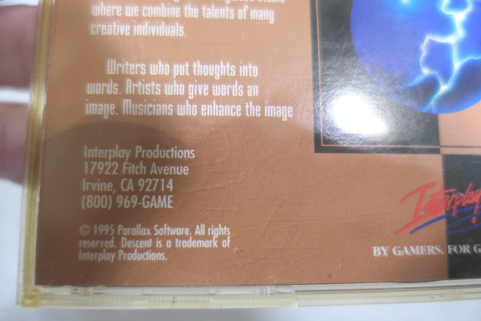 Interplay Productions Descent (PC MS DOS 5.0+ CD-ROM 1995) Quick Reference Card