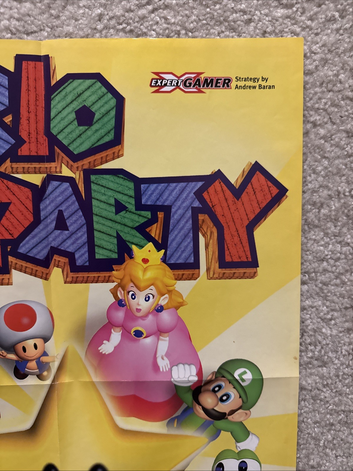 Vintage Mario Party 1 Expert Gamer Magazine Poster 1998 EGM 15” x 20”