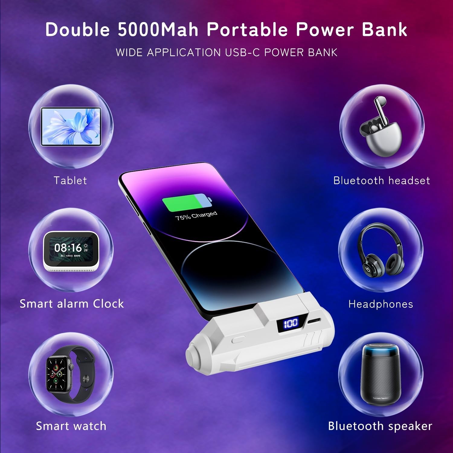 Meta Quest 3 3S 2 Battery Pack 5000mAh 18W Fast Charge LCD VR Power Bank