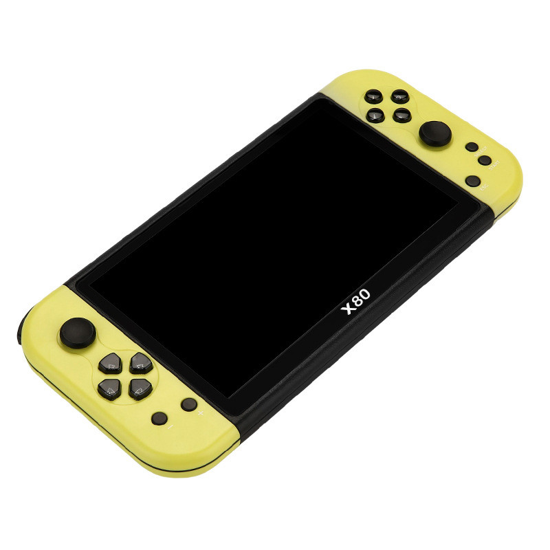 Model: X80 Yellow – X80PRO 7-inch Large Screen Arcade Double Fight GBA Nostalgic
