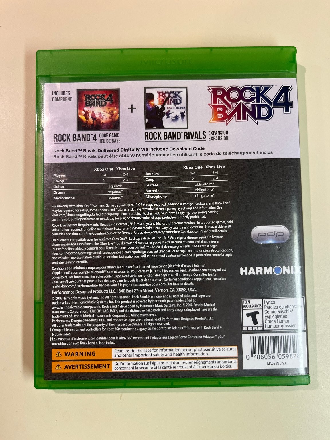 Rock Band 4 Xbox One Video Game Only, Used/Expired Code, READ