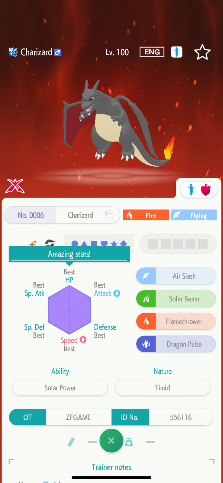 ✨6IV SHINY Charizard Y + EVS🚀 POKEMON HOME✨Champions✨Online delivery⚡