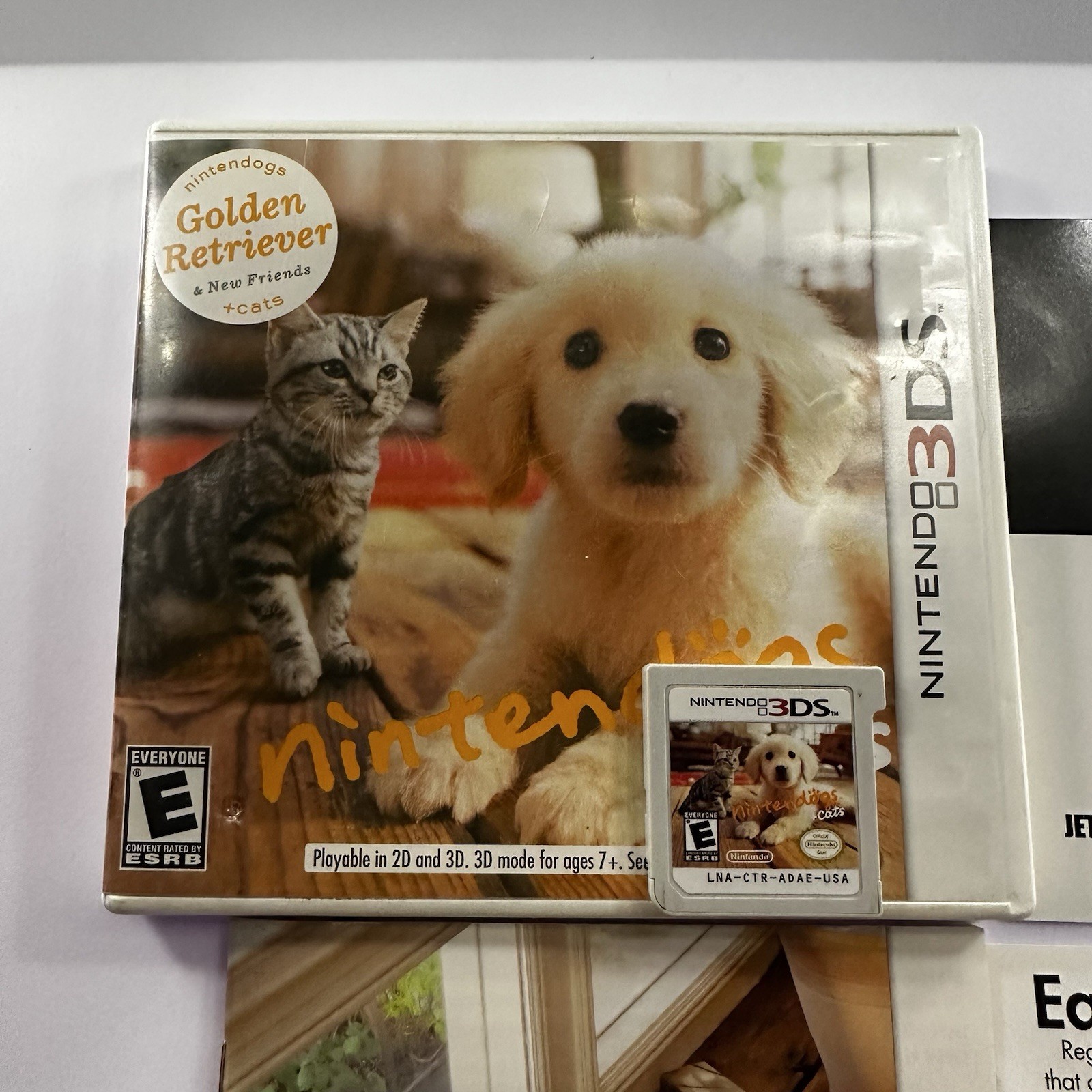 Nintendogs + Cats: Golden Retriever & New Friends (Nintendo 3DS) 2011 CIB Good