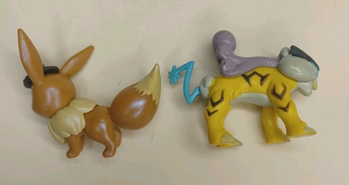 Pokemon Raikou Sofubi Takara Tomy & Eevee Pearlized & Charizard Battle Lot of 3