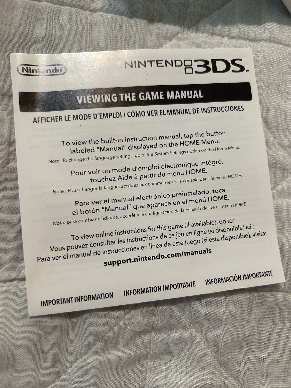The Pokémon Company Pokémon Ultra Sun Nintendo 3DS Game, Manual