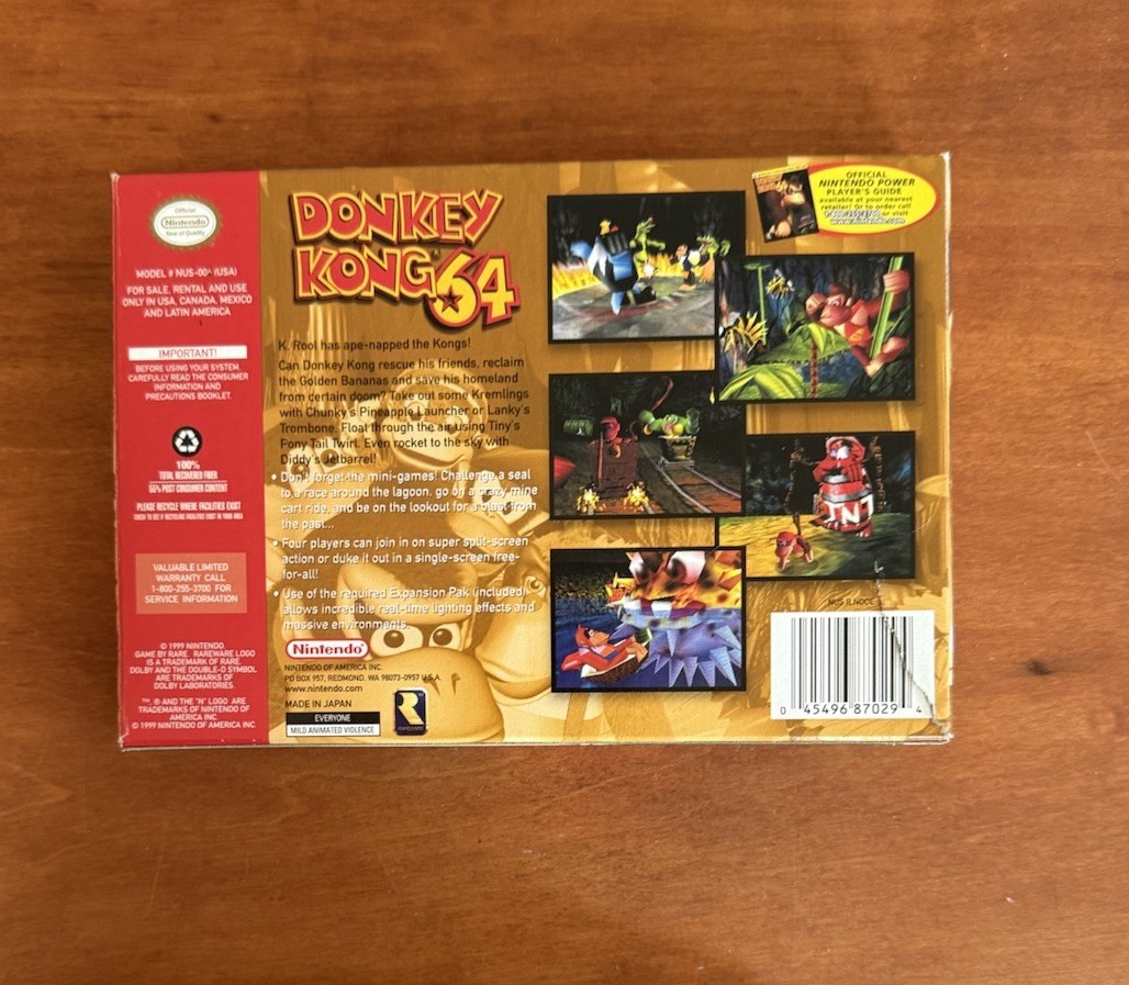 Donkey Kong 64 (Nintendo 64 N64) VGC CIB Complete w/ Expansion Pack & Tool