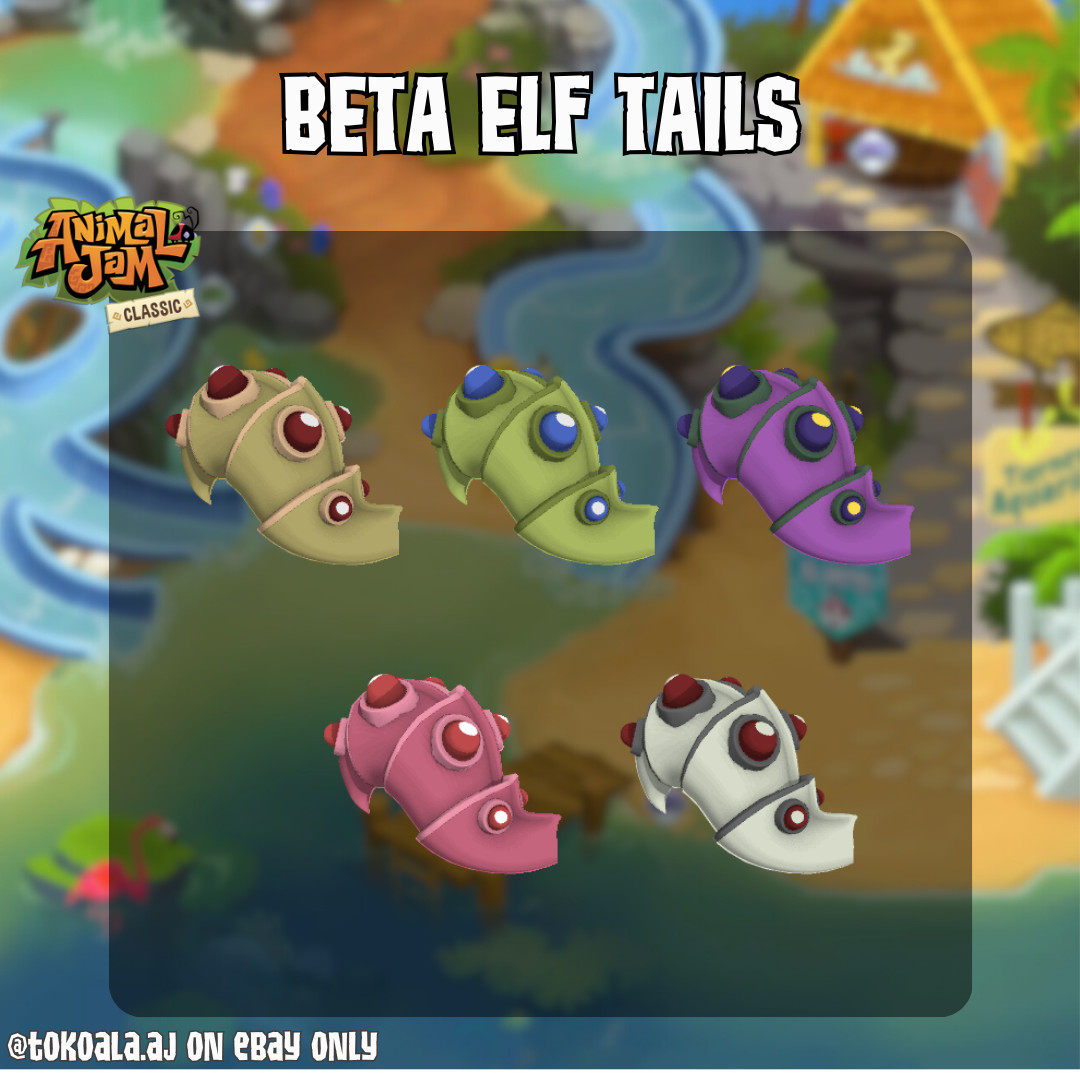 Animal Jam Classic AJC Beta Elf Tail Armor / Elf Tail (READ DESC before buying)
