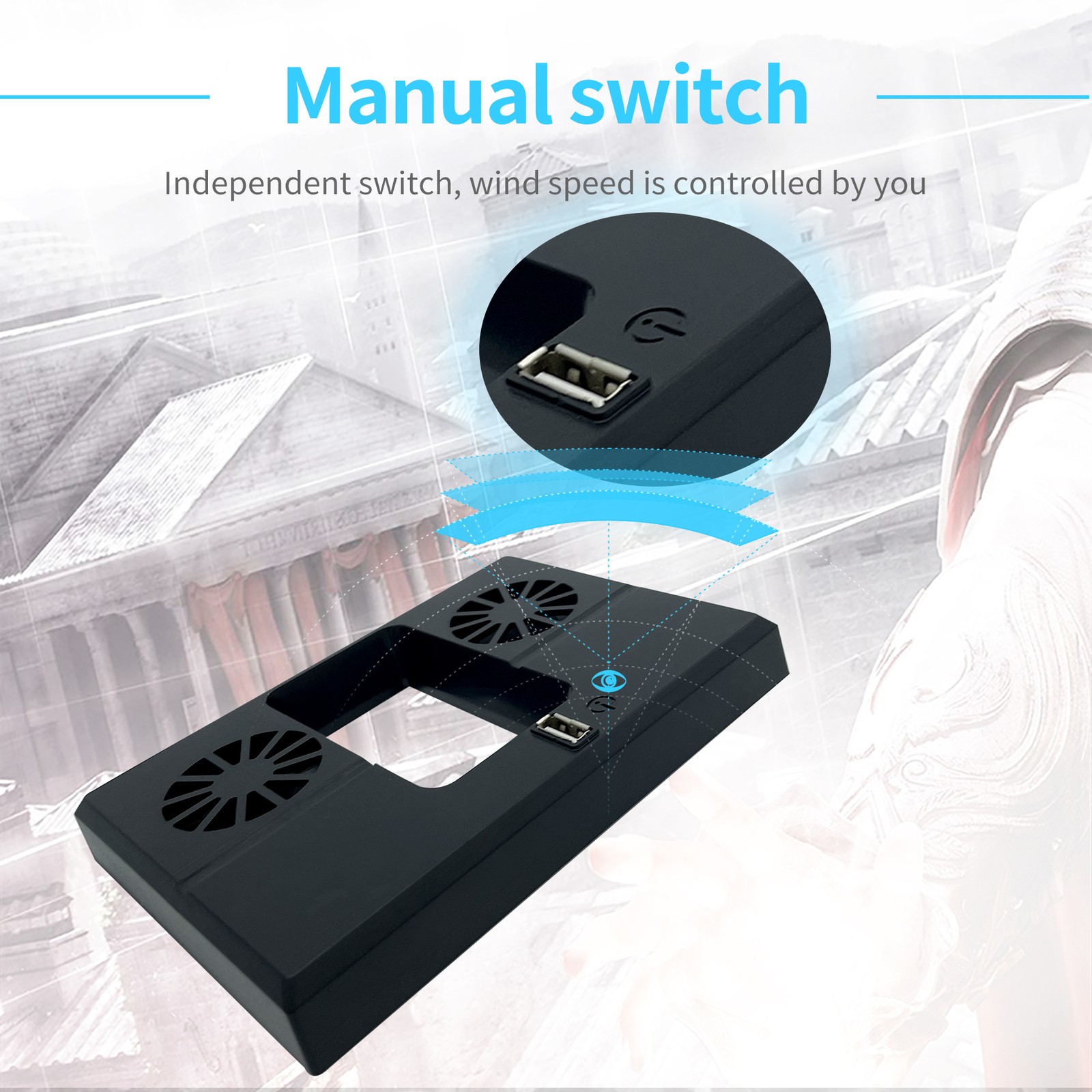 5V/2A USB Vertical Dual Silent Fan External Cooler For Xbox Series X Console D