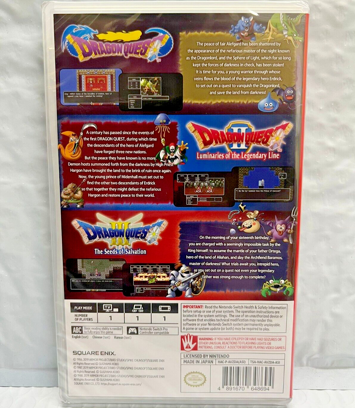 Dragon Quest Collection 1, 2, 3 – Nintendo Switch Brand New
