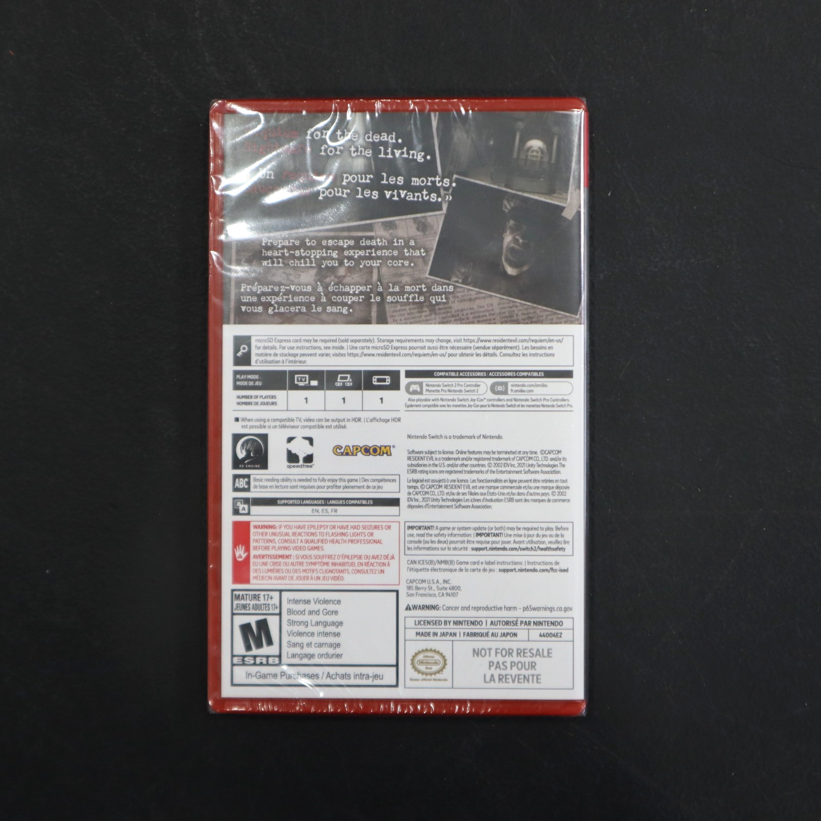 Resident Evil Requiem – Nintendo Switch 2 Game Key Card – NEW! Sealed