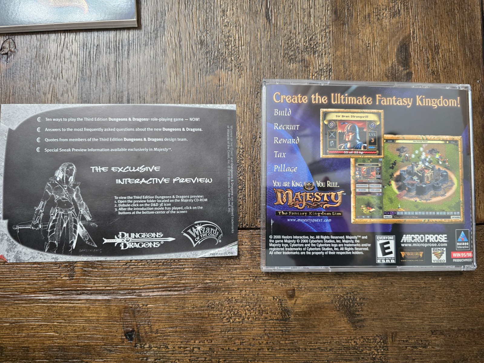 Majesty The Fantasy Kingdom Sim PC Game Box Micro Prose Windows 95/98 COMPLETE