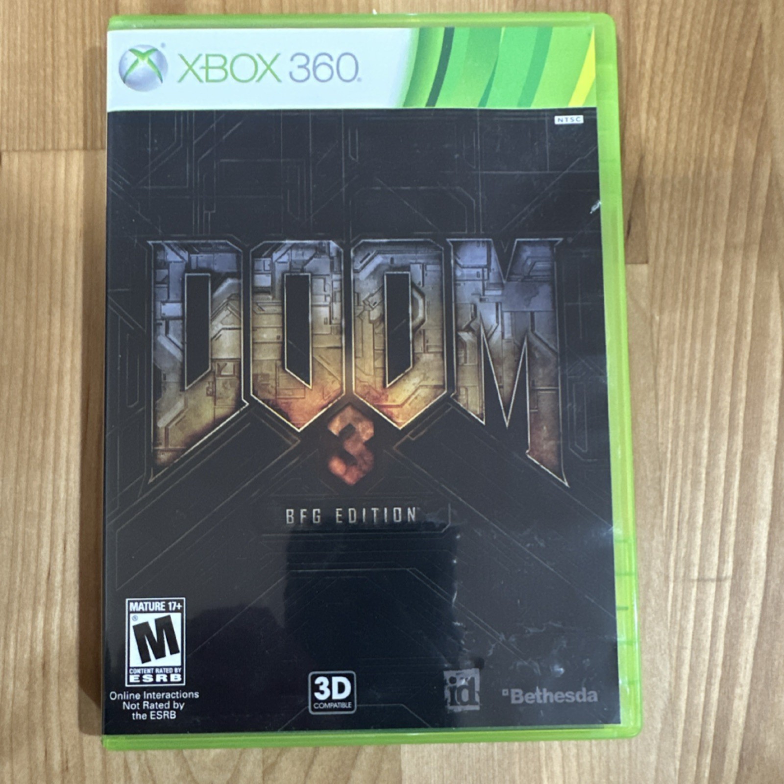 Bethesda Doom 3 BFG Edition Xbox 360 NTSC-U/C Complete 3D Compatible