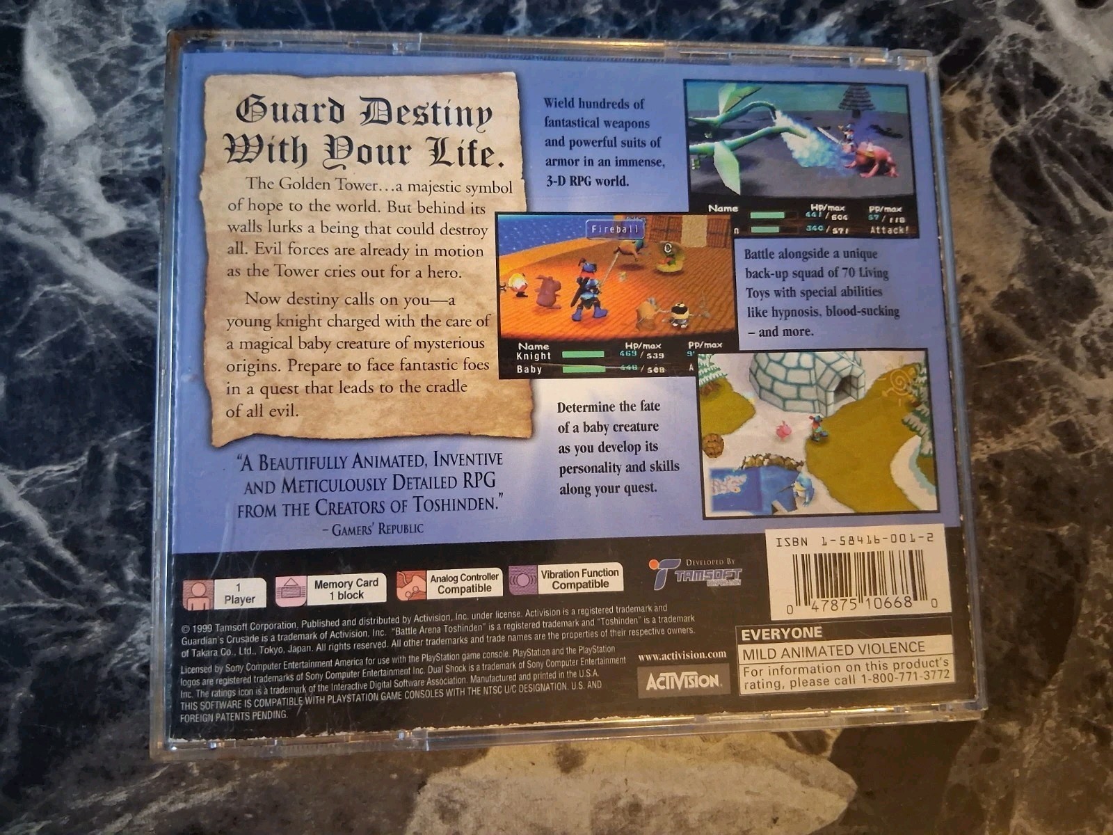 Guardian’s Crusade PS1 Disc + Back Art