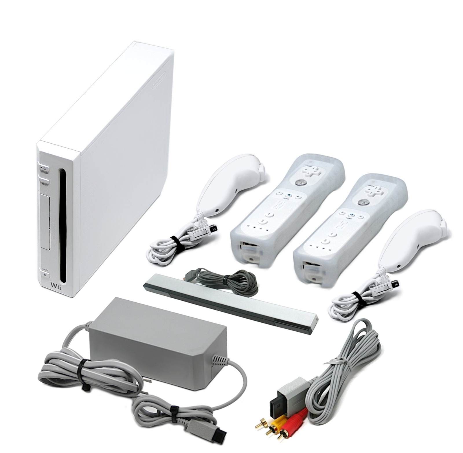 Authentic Wii Console White + Two Remotes + GameCube + 1 Year Warranty + USA